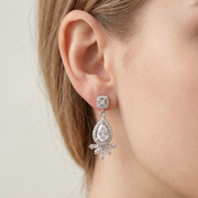 Elegant 925 Sterling Silver Sparkling Dimiond Earrings